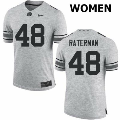 NCAA Ohio State Buckeyes Women's #48 Clay Raterman Gray Nike Football College Jersey ZRE1445WQ